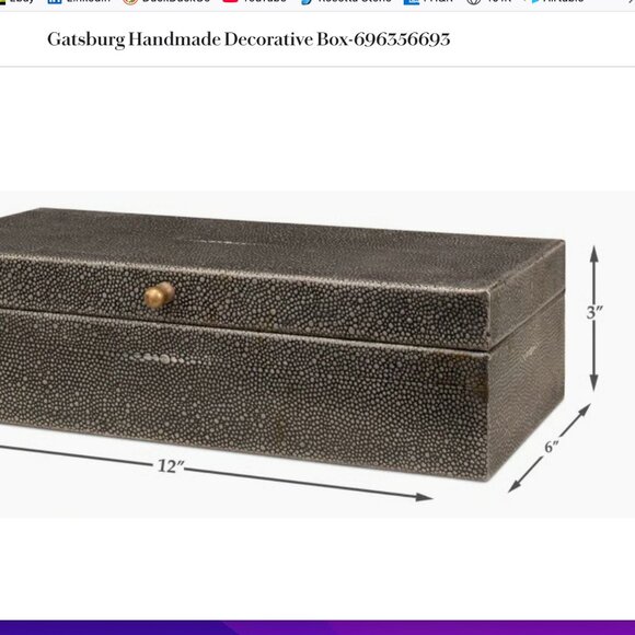 Sarreid Gatsburg Shagreen Box antique green-grey - Picture 6 of 12